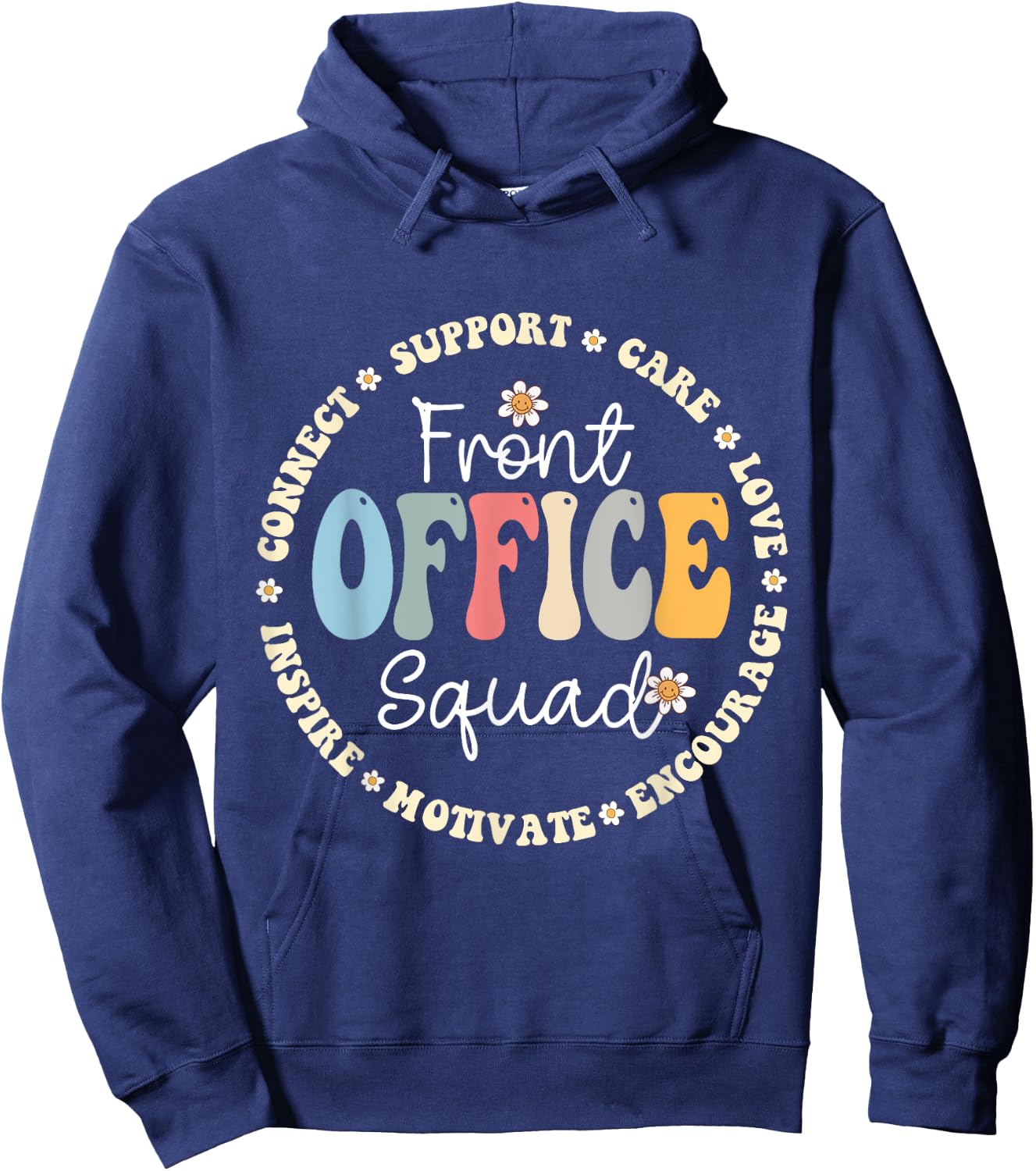 Retro School Secretary Admin Appreciation Front Office Squad Hoodie - Hoodie | Navy