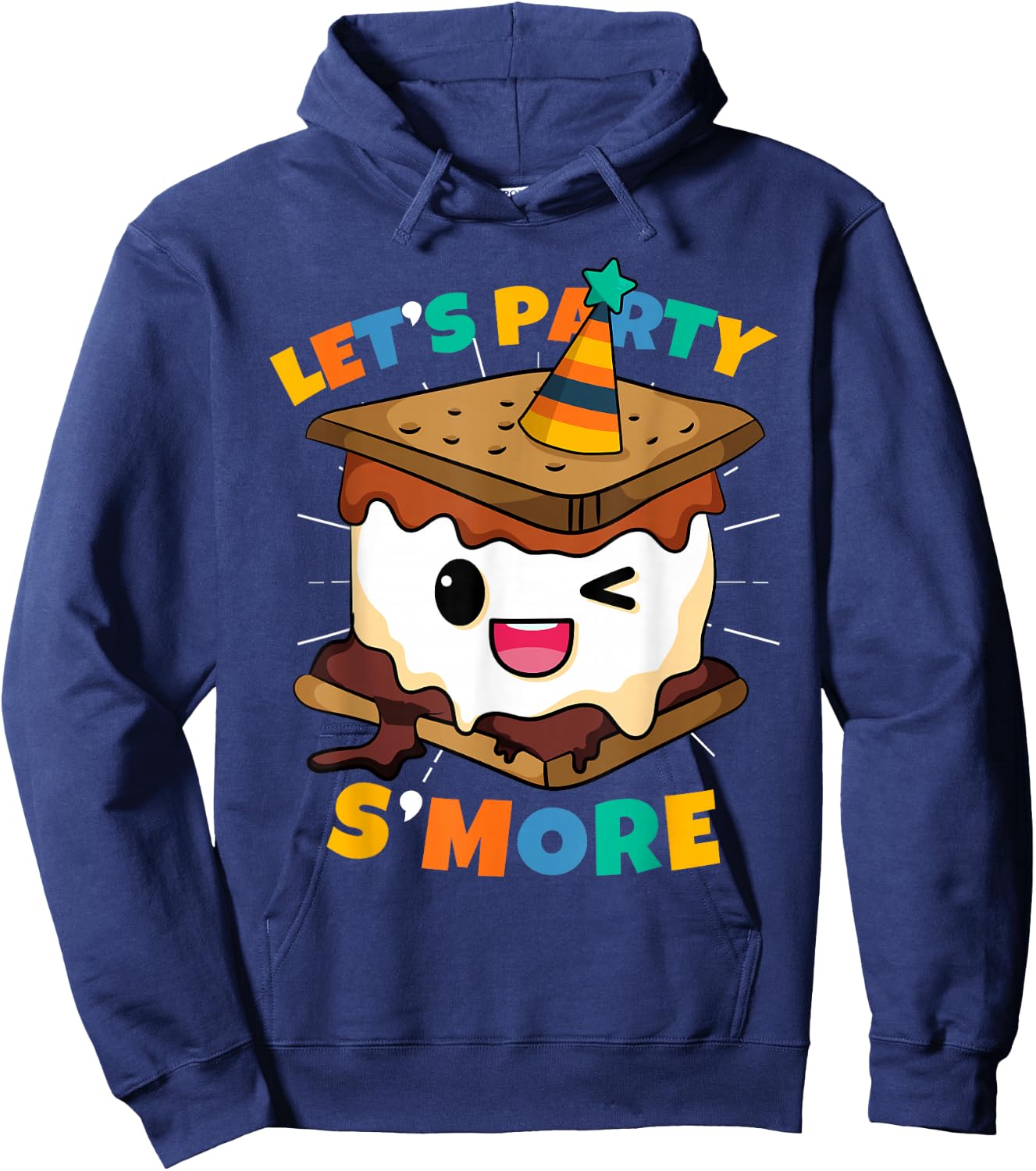 Let's Party S'more Toddler Boy Camping Cute Smores Hoodie - Hoodie | Navy