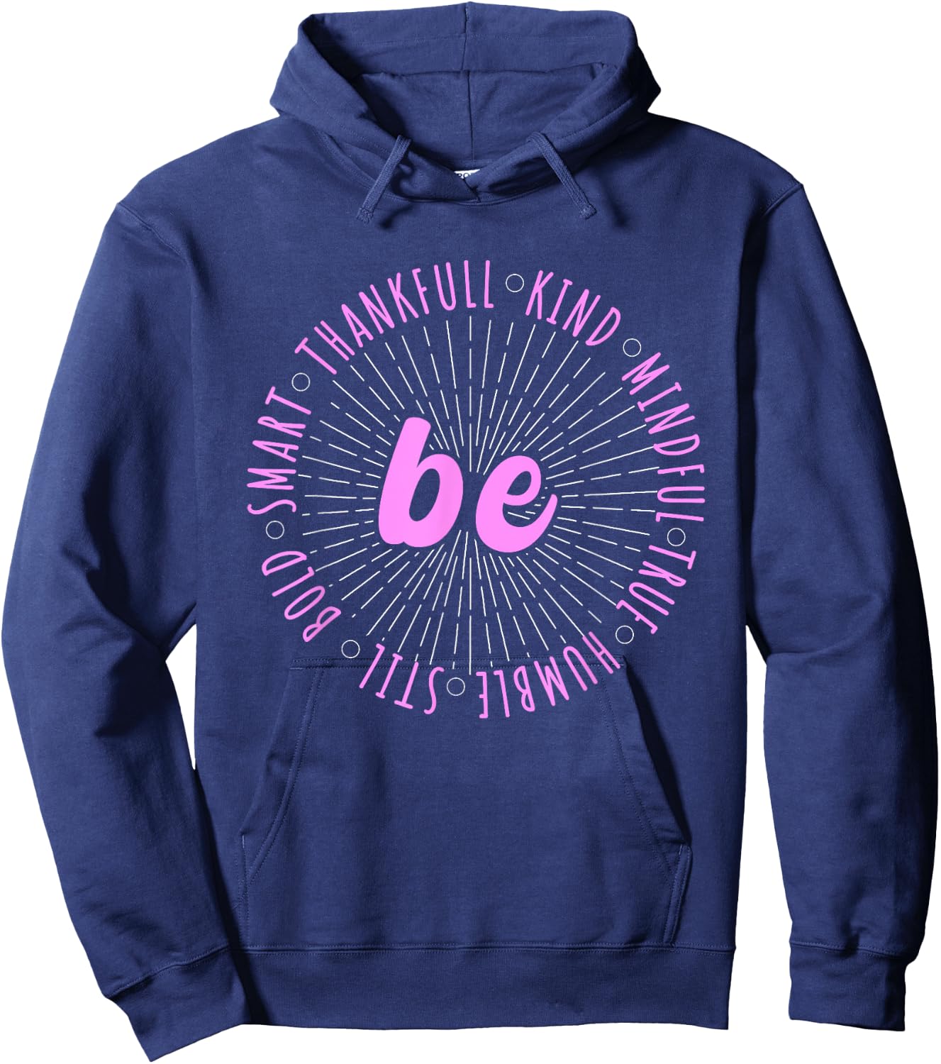 Pink Motivational Quote Positive Saying Life Slogan Pink Hoodie - Hoodie | Navy