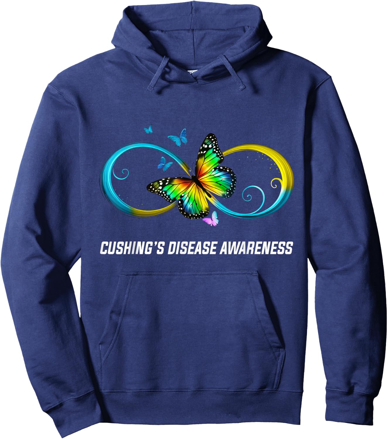 Infinity Butterfly Cushing's Disease Awareness Hoodie - Hoodie | Navy
