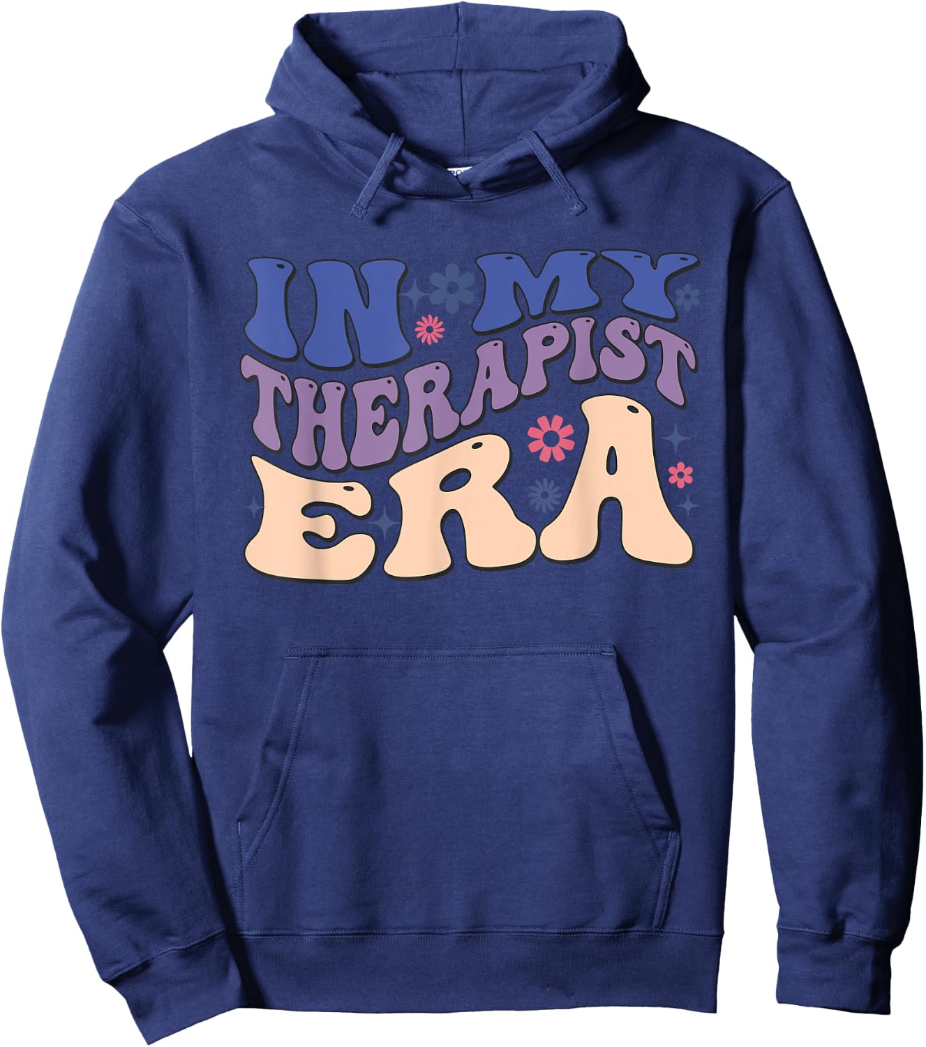 In My Therapist Era Cheer Retro Vintage Groovy Hoodie - Hoodie | Navy