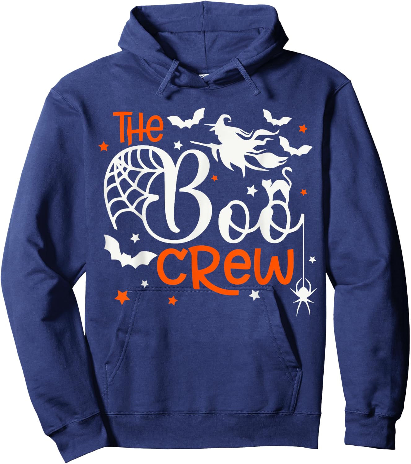 Halloween The Boo Crew - Fun Spooky Witch, Cat, Bat - Family Hoodie - Hoodie | Navy