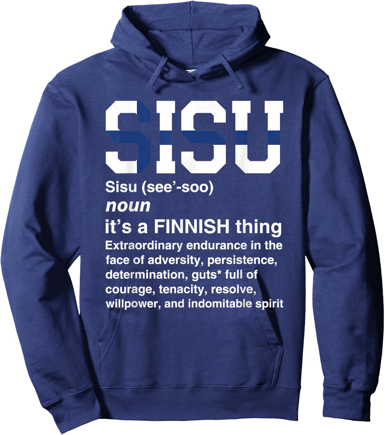 Sisu Definition Funny Finnish Gift Finland Men Women Hoodie - Hoodie | Navy