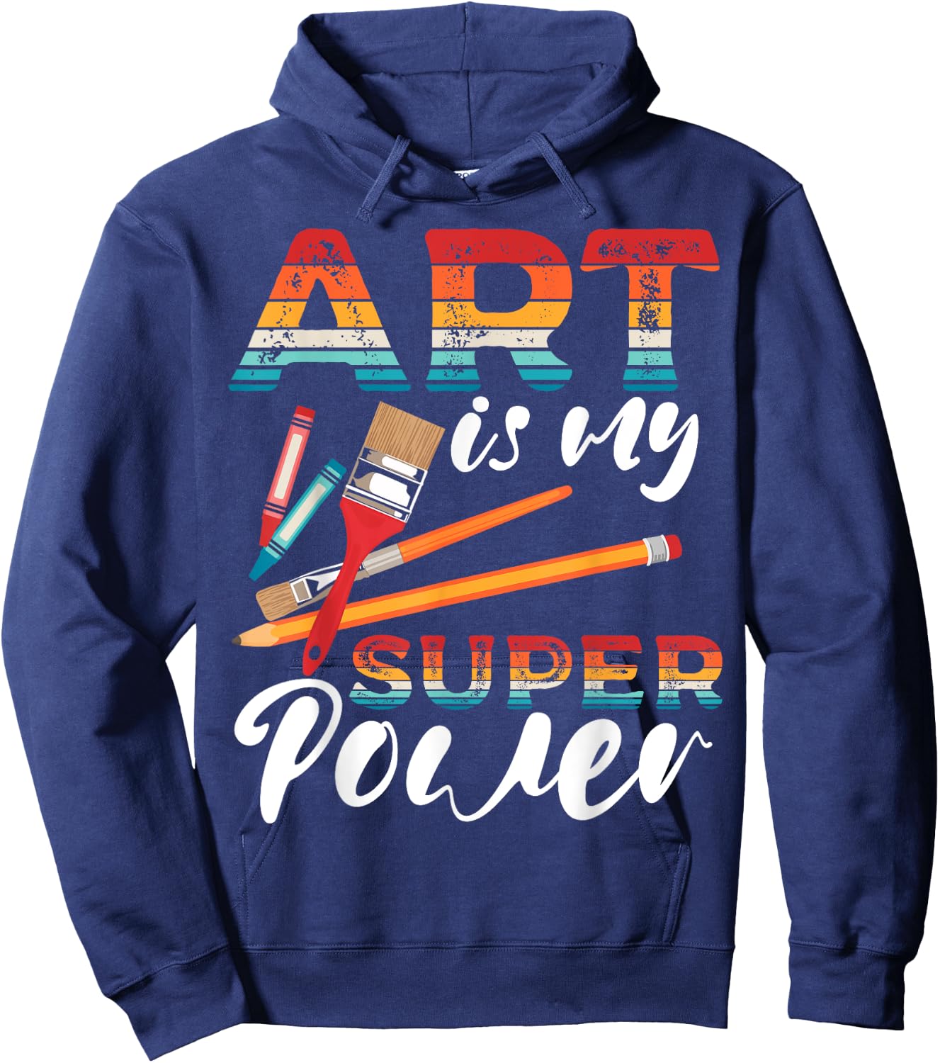 Art Is My Superpower Painter Palette Sketching for Artists Hoodie - Hoodie | Navy