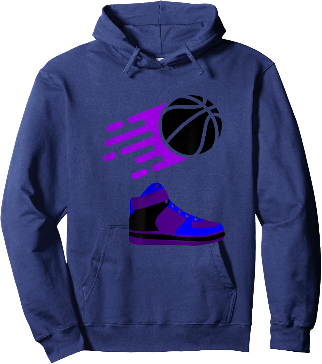 Purple Basketball Sneaker Hoodie - Hoodie | Navy