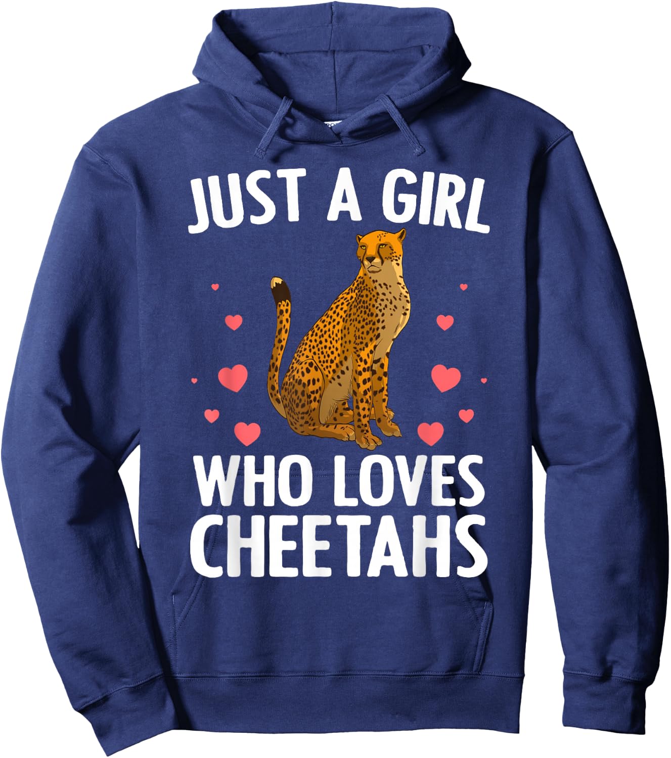 Cute Cheetah Design Girls Cat Animal Cheetah Lover Hoodie - Hoodie | Navy