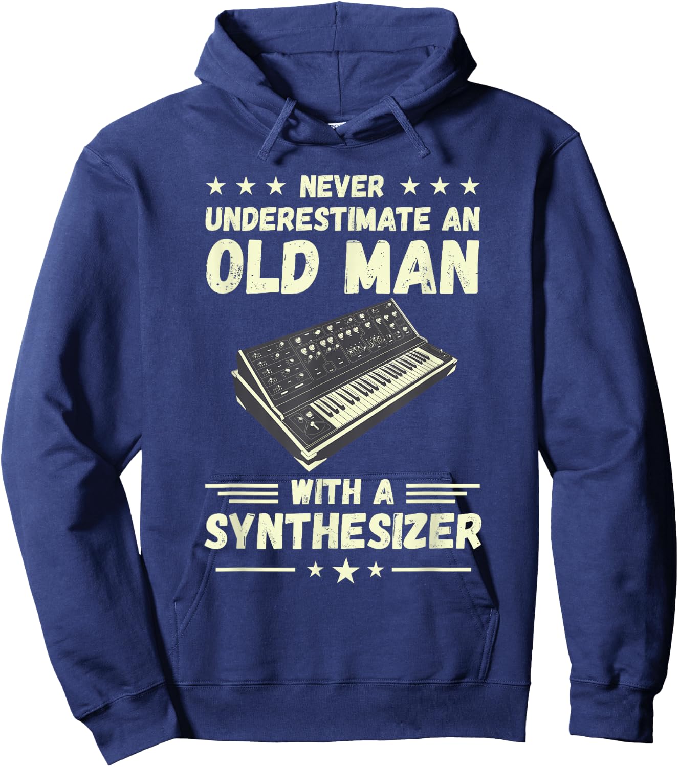 Synthesizer Never Underestimate An Old Man Modular Synth Hoodie - Hoodie | Navy