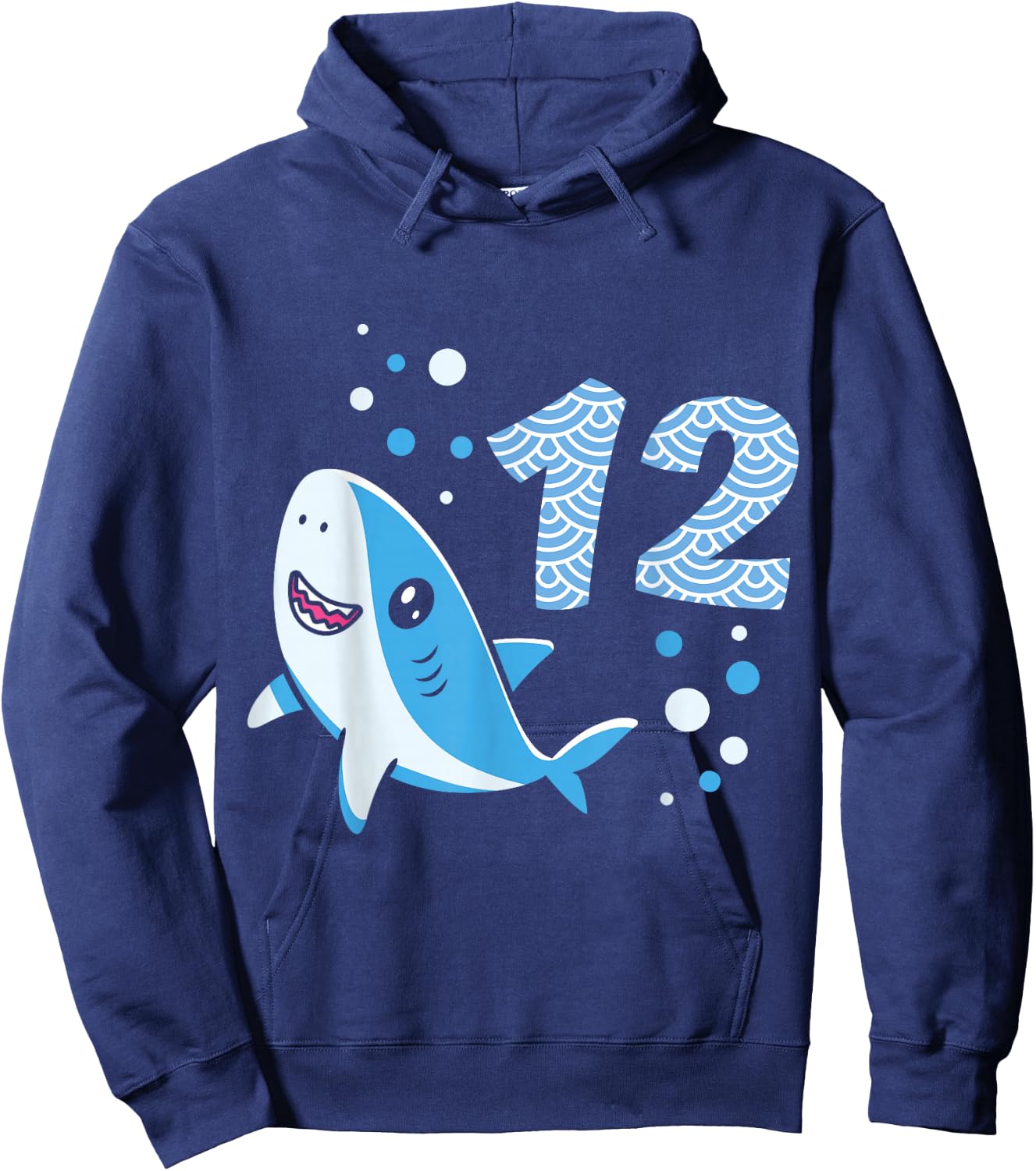 12th Birthday Boys Shark 12 years Old Ocean Shark B-day Hoodie - Hoodie | Navy