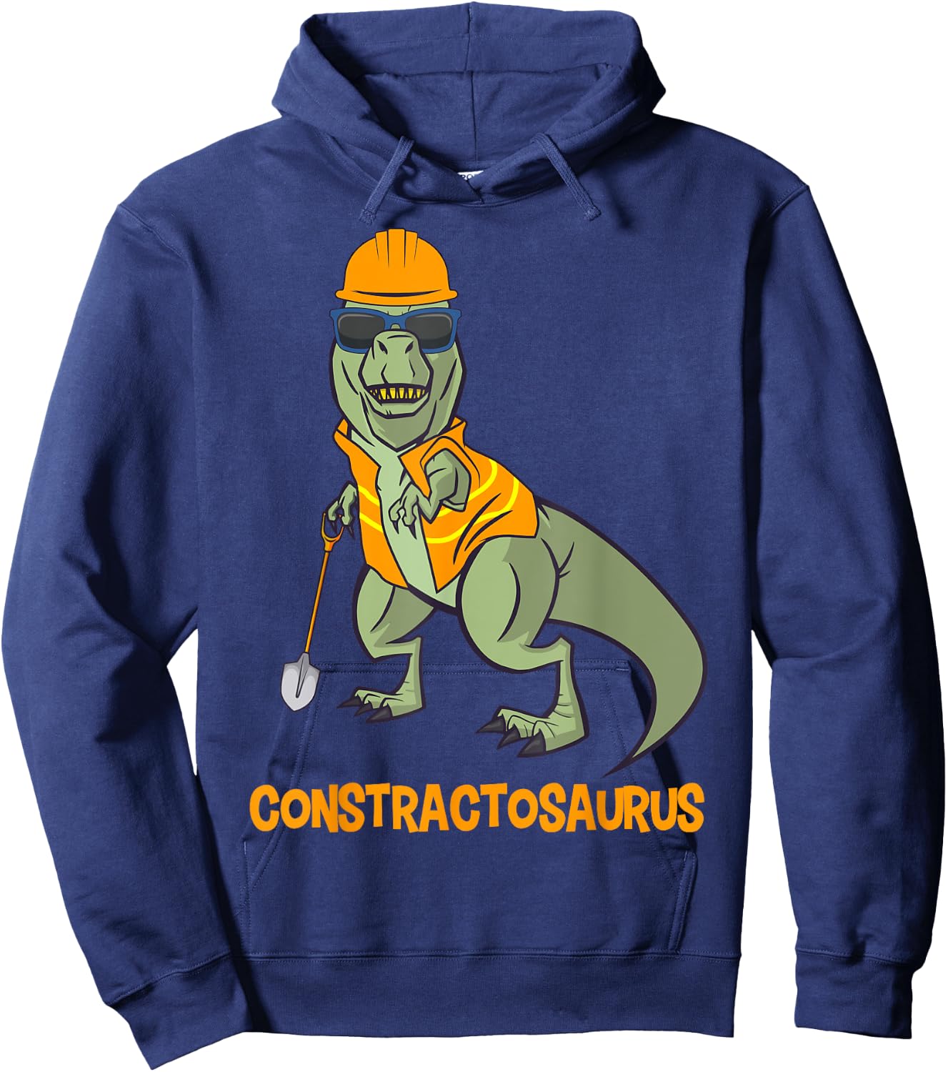 Constractosaurus Funny Construction Worker Dinosaur T-Rex Hoodie - Hoodie | Navy