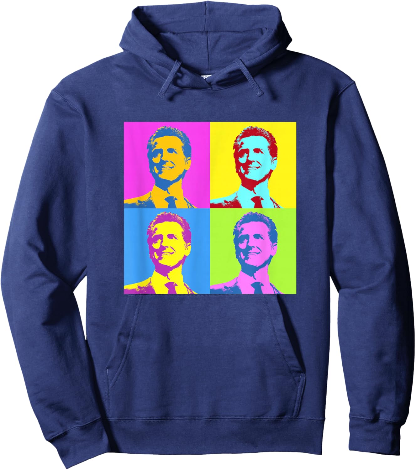 Gavin Newsom Retro Vintage Pop Art Hoodie - Hoodie | Navy