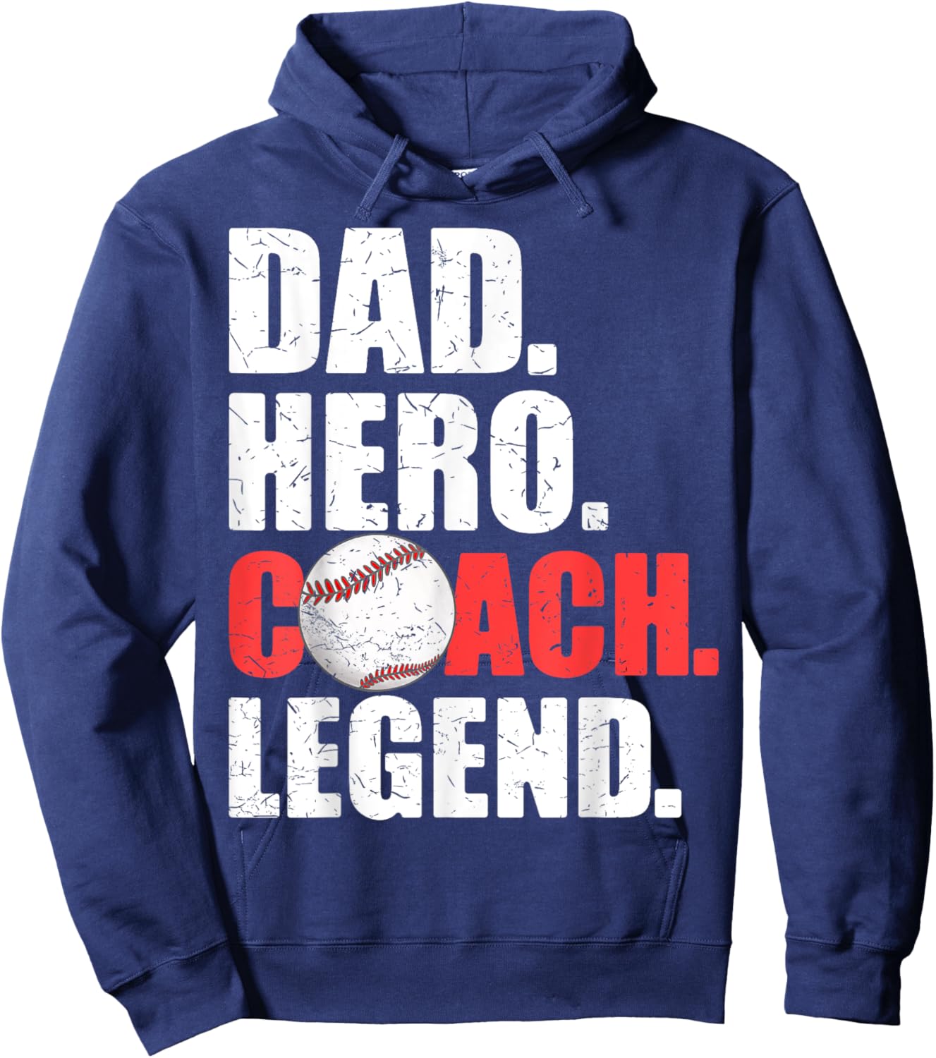 Dad Hero Coach Legend Father Daddy Baseball Softball Coach Hoodie - Hoodie | Navy