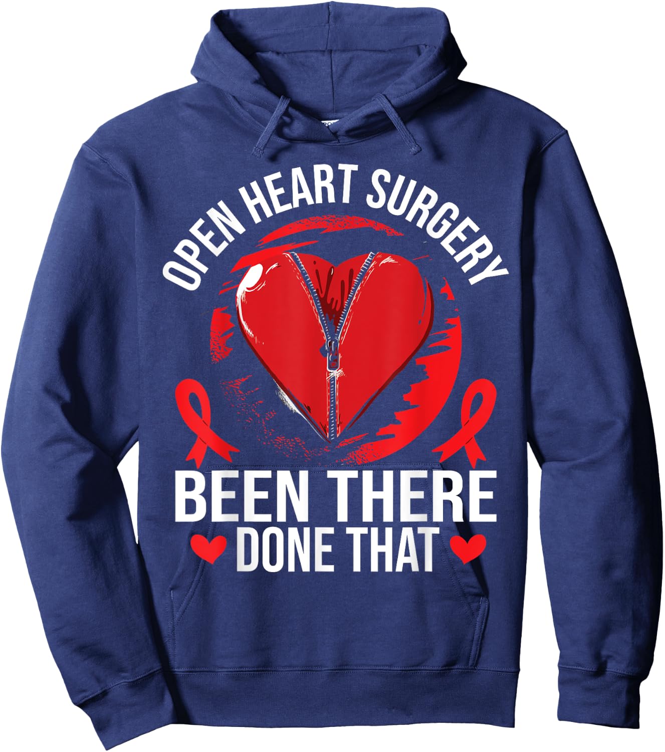 Open Heart Surgery Recovery Hoodie - Hoodie | Navy