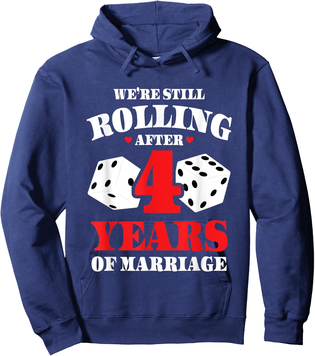 Couples Married 4 Years - Funny 4th Wedding Anniversary Hoodie - Hoodie | Navy