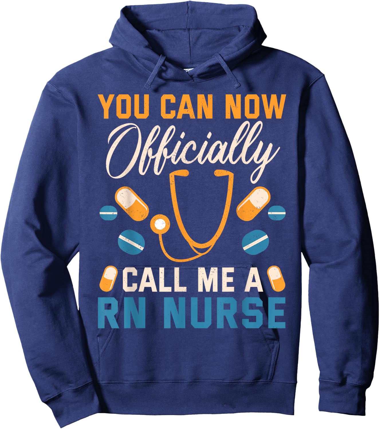 Nursing Finally A RN Registered Nurse Hoodie - Hoodie | Navy