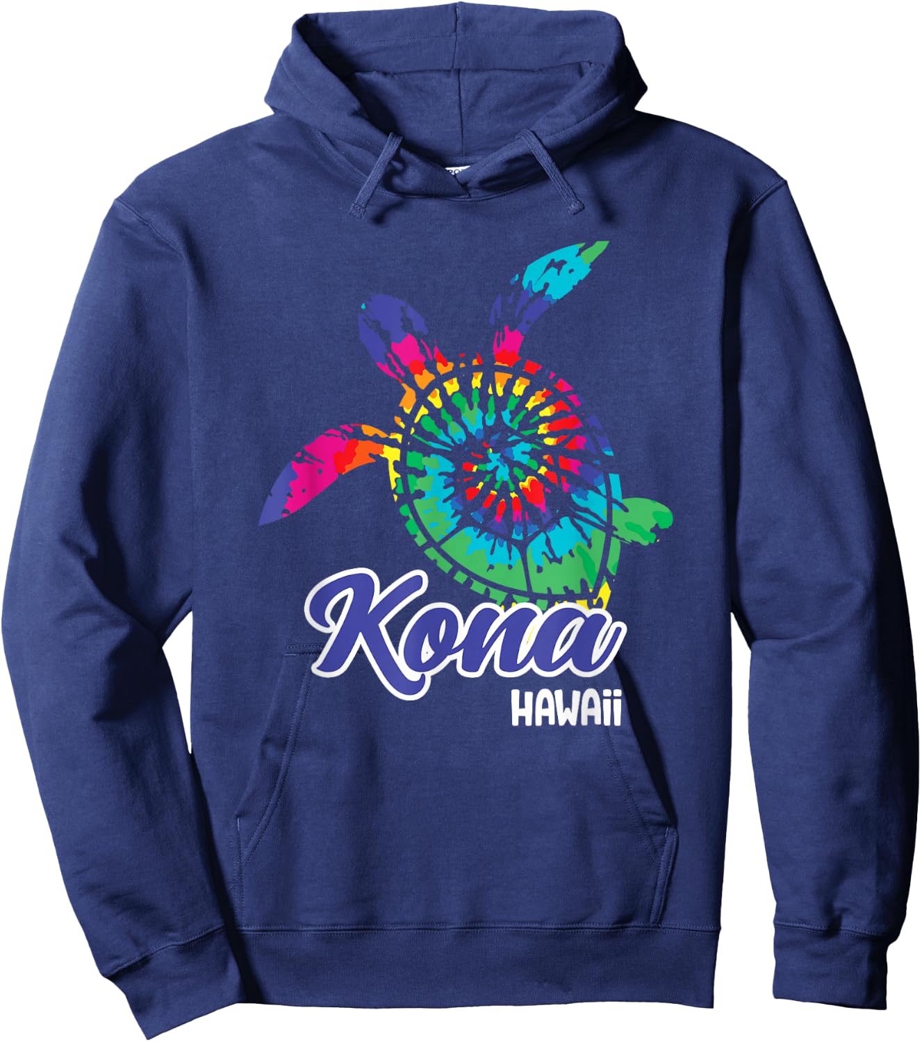 Kona Hawaii Tie Dye Save Sea Turtles Hawaiian Beaches Hoodie - Hoodie | Navy