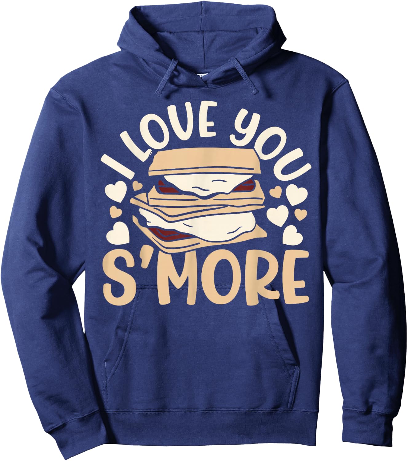 I Love You Smore Camper Camping Campfire Marshmallow Hoodie - Hoodie | Navy