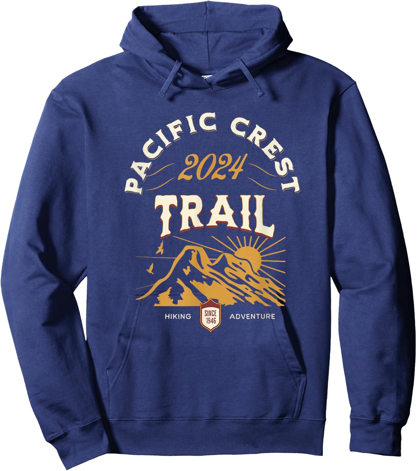 Pacific Crest Trail Apparel -Adults Black Vintage Modern Mix Small Short Sleeve Hiking Vacation Hoodie - Hoodie | Navy