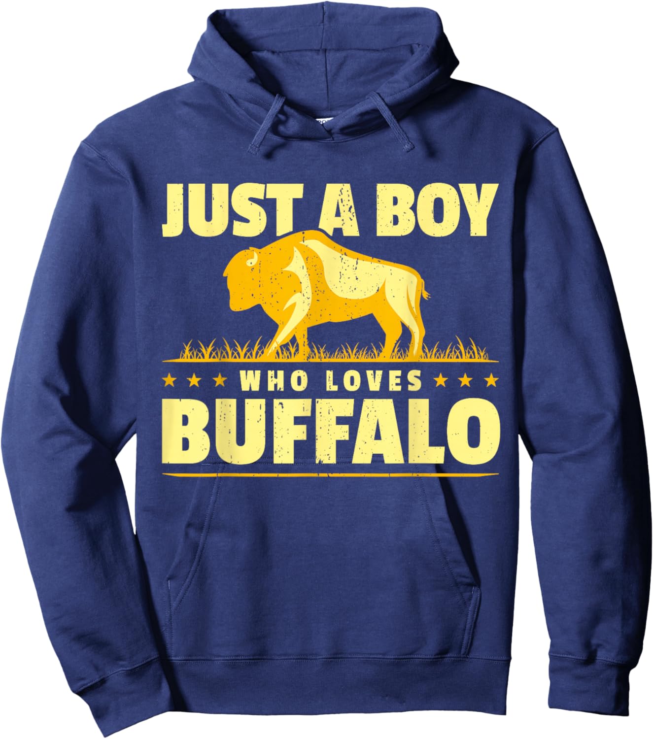 Boy Who Loves Buffalo I Men Buffalo I Son Buffalo Hoodie - Hoodie | Navy