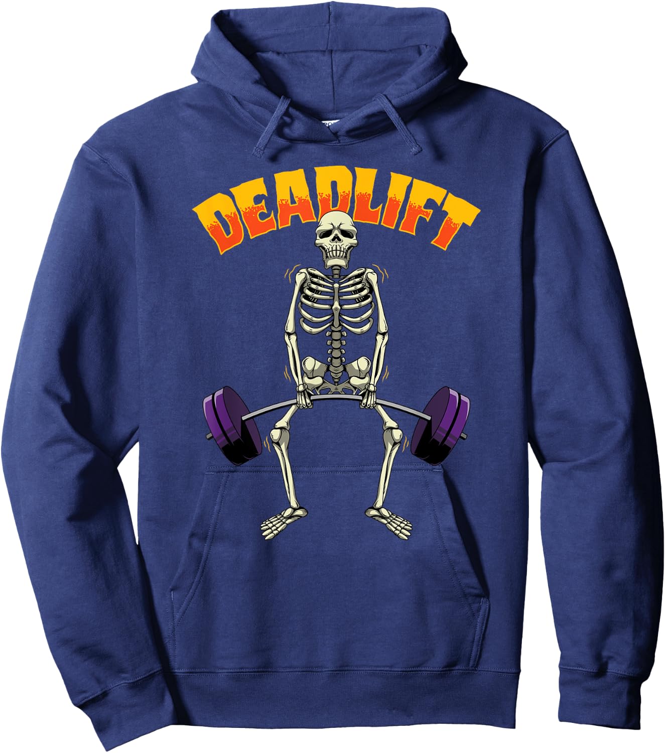 Deadlift Halloween Skeleton Weight Lifting Workout Gym Funny Hoodie - Hoodie | Navy