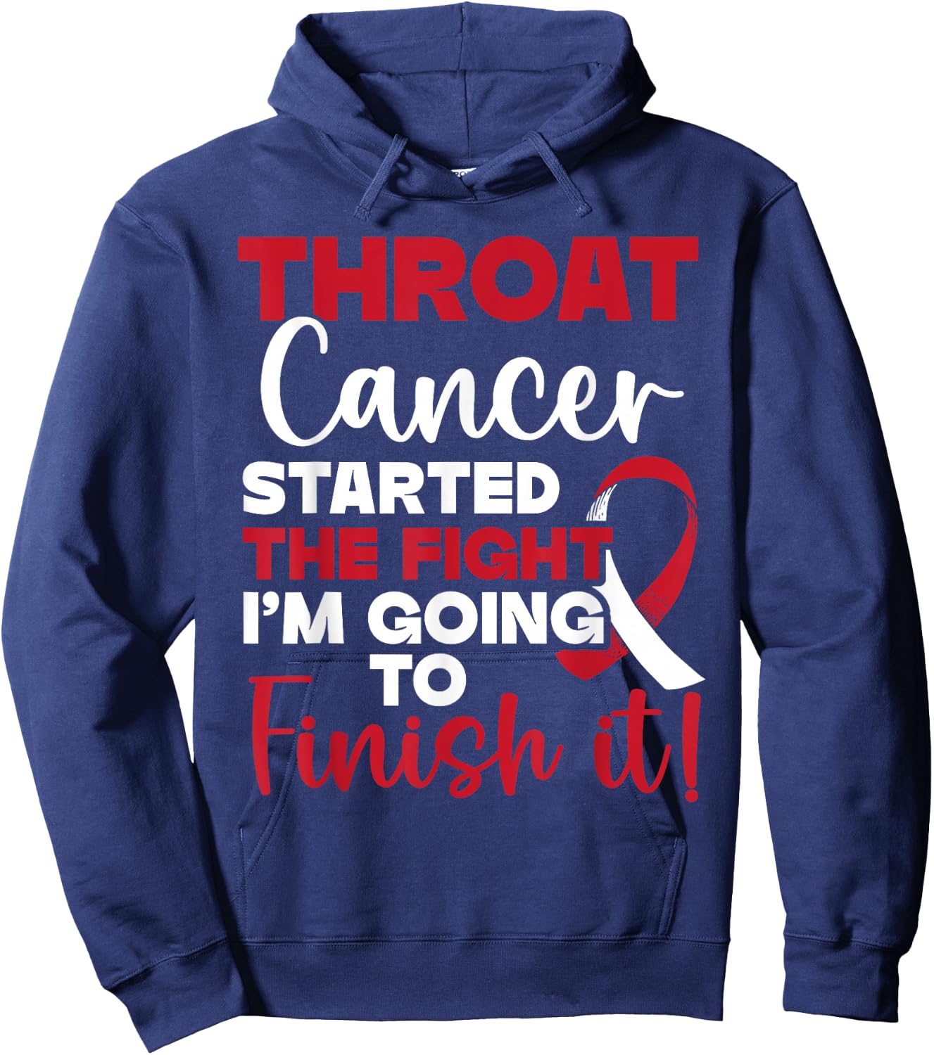 Head and Neck Cancer Awareness SteMi Apparel Throat Cancer Awareness - -Adults, Black, Small, Short Sleeve Hoodie - Hoodie | Navy