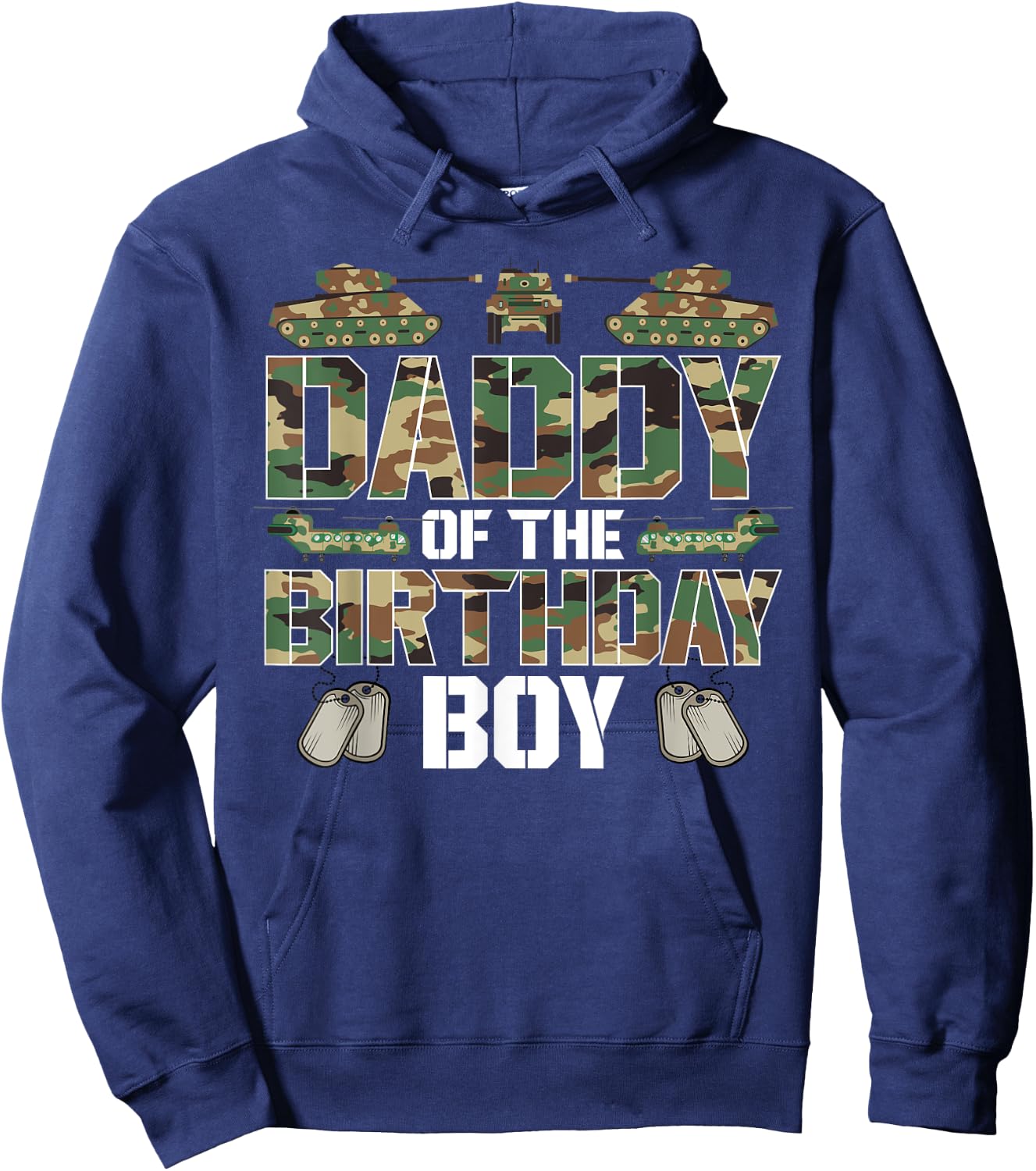 Daddy Of The Birthday Boy Military Army Party Matching Hoodie - Hoodie | Navy