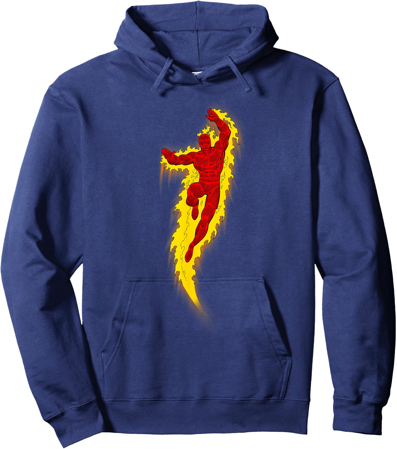 Marvel Fantastic Four The Human Torch Retro Looks Poster Hoodie - Hoodie | Navy