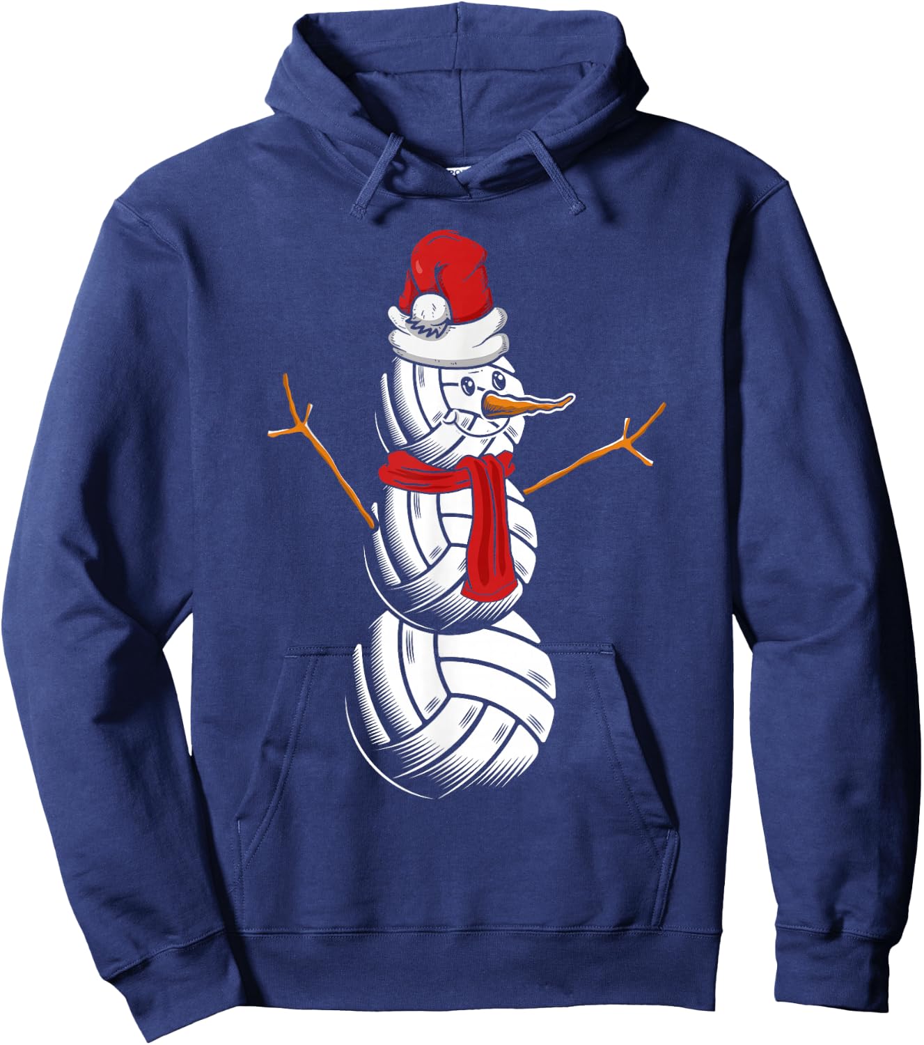 Volleyball Player Snowman Merry Xmas Christmas Day Hoodie - Hoodie | Navy