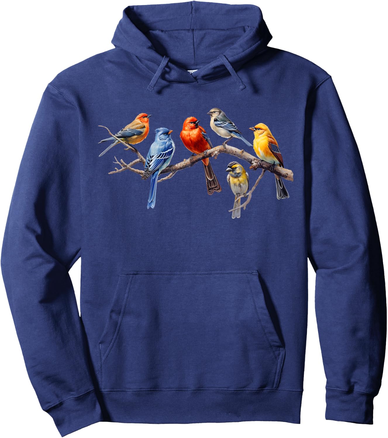 Backyard Bird Watching Watcher Birds on a Branch Birder Hoodie - Hoodie | Navy