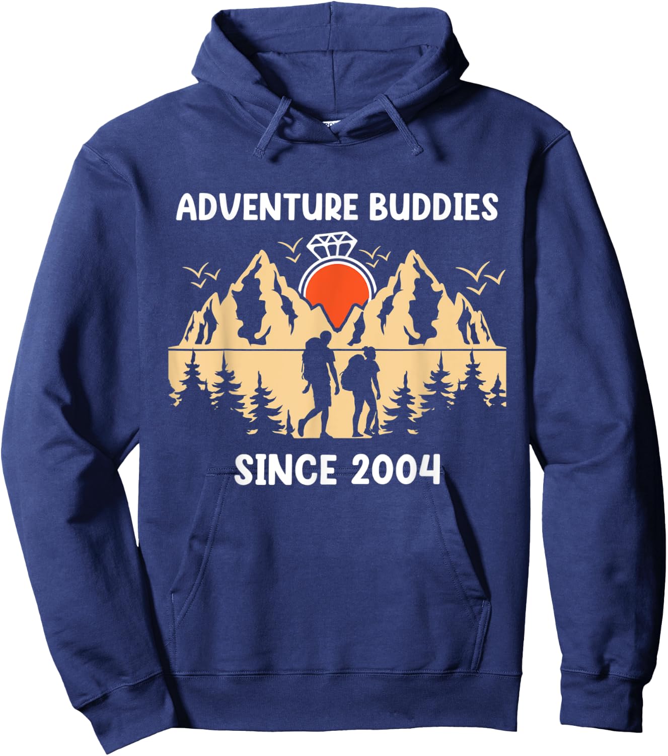 Adventure Buddies Since 2004 Hiking Partner Hoodie - Hoodie | Navy