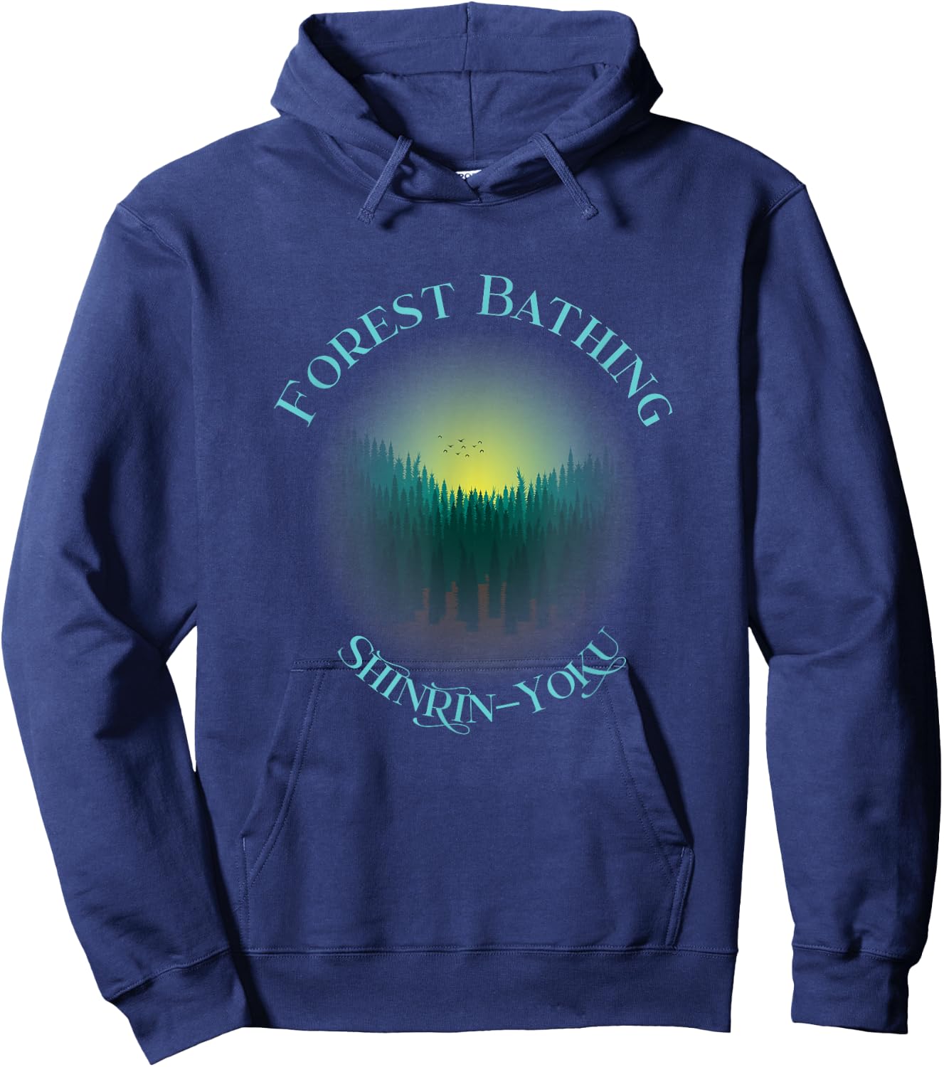 Forest Bathing - Sunrise, Shinrin-Yoku Idea Introduction Hoodie - Hoodie | Navy
