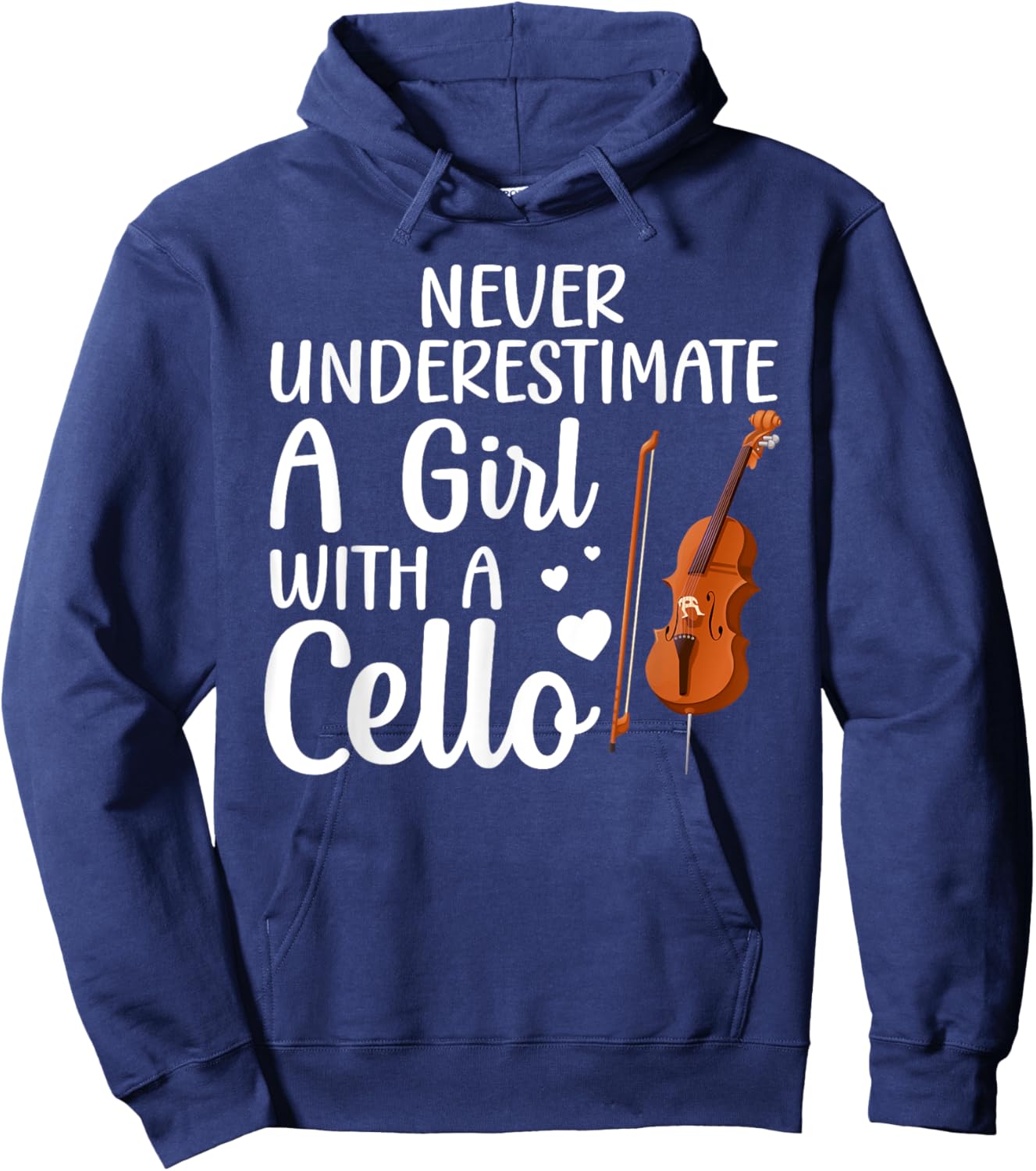 Funny Cello Art for Girls Women Kids Youth Cello Players Hoodie - Hoodie | Navy