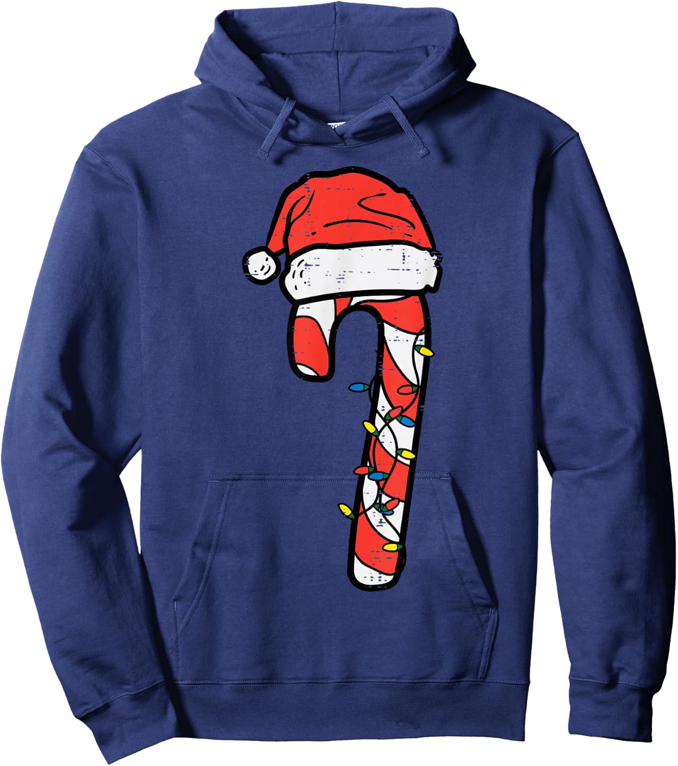 Christmas Candy Cane Santa Xmas Kids Toddler Youth Women Men Hoodie - Hoodie | Navy