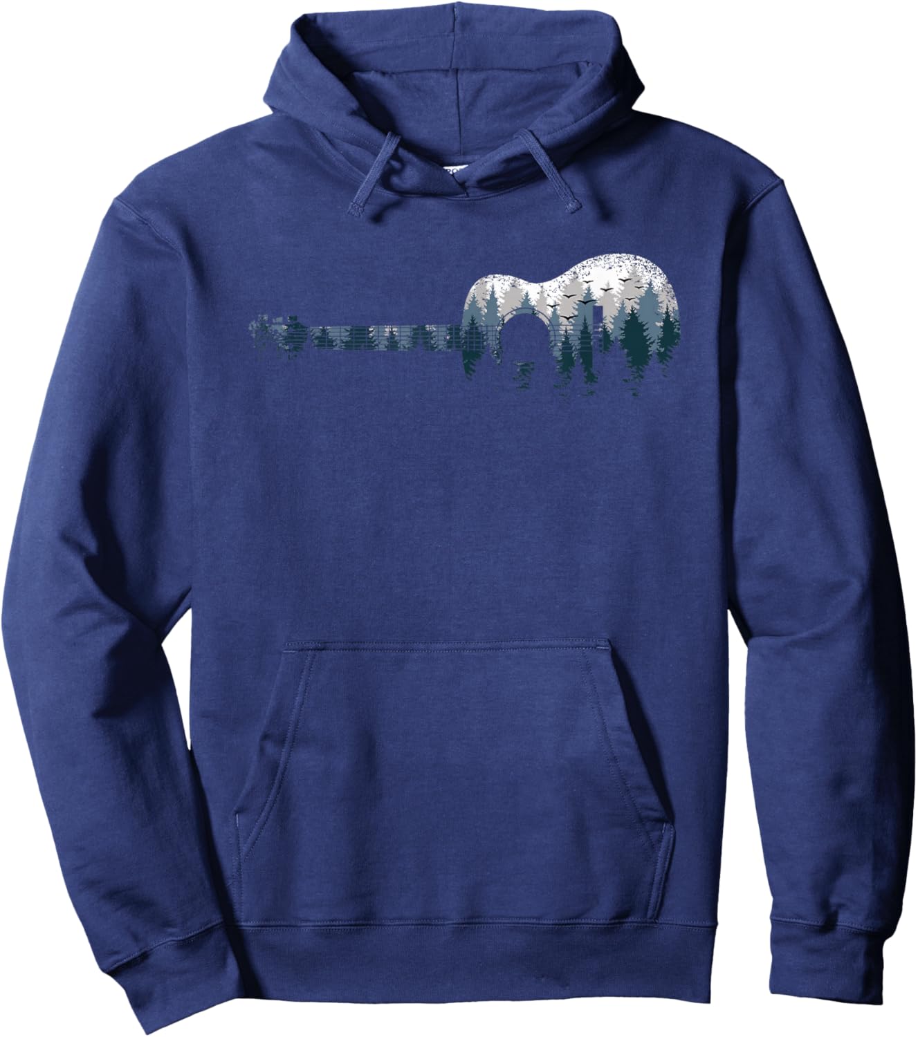 Acoustic Guitar Landscape Forest Musician Guitarist Men Hoodie - Hoodie | Navy