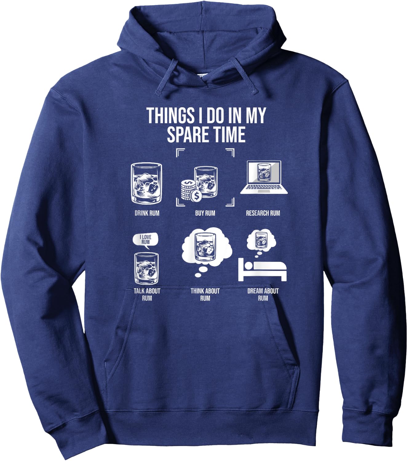 Things I Do In My Spare Time, Rum Drinker Hoodie - Hoodie | Navy