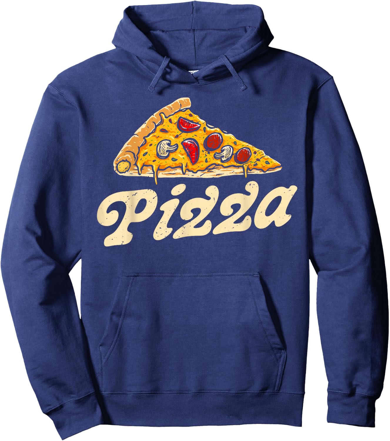 Pizza Day Retro Vintage 60s 70s Women Men Italian Food Lover Hoodie - Hoodie | Navy