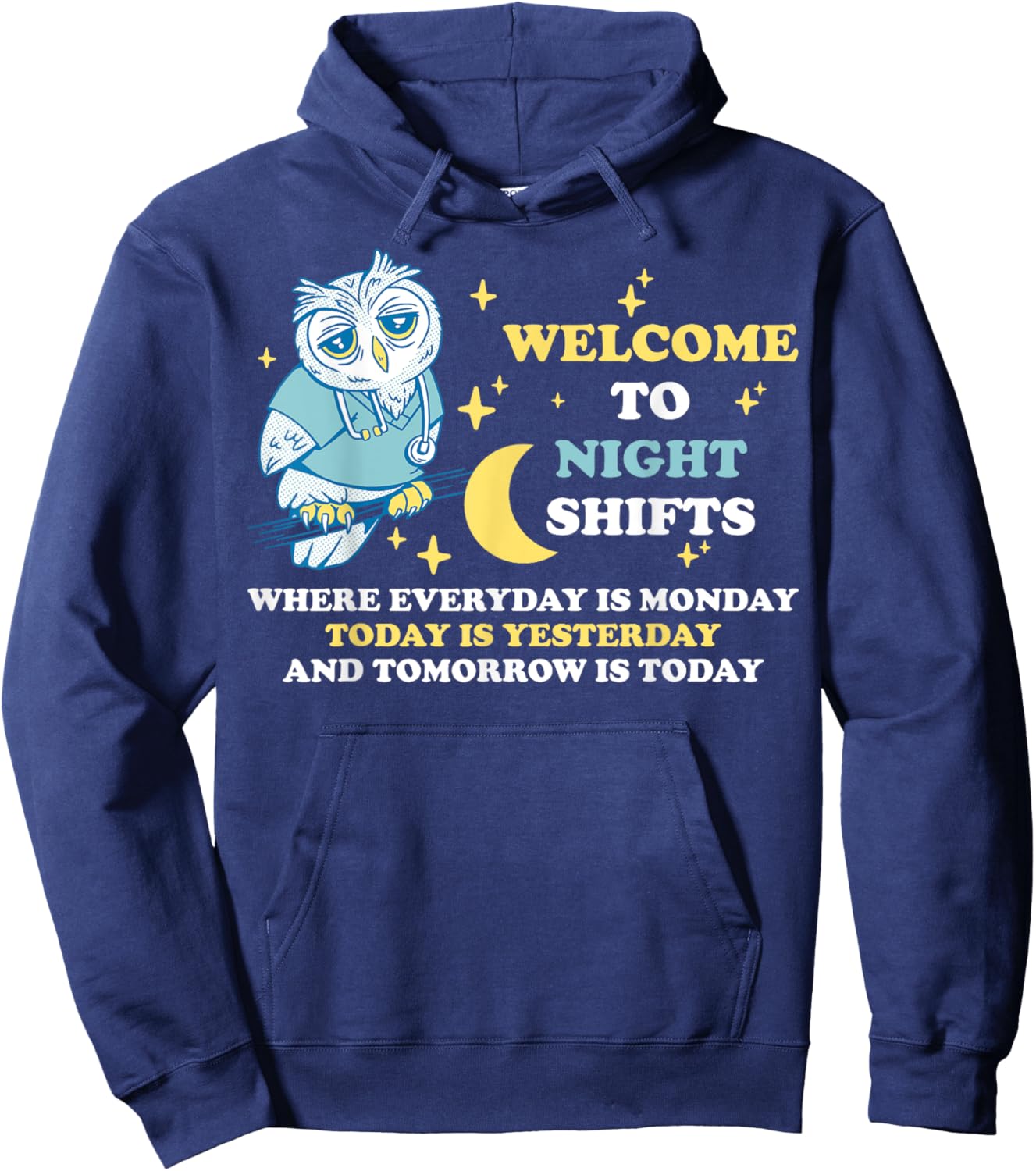 Welcome To Night Shifts Hoodie - Hoodie | Navy