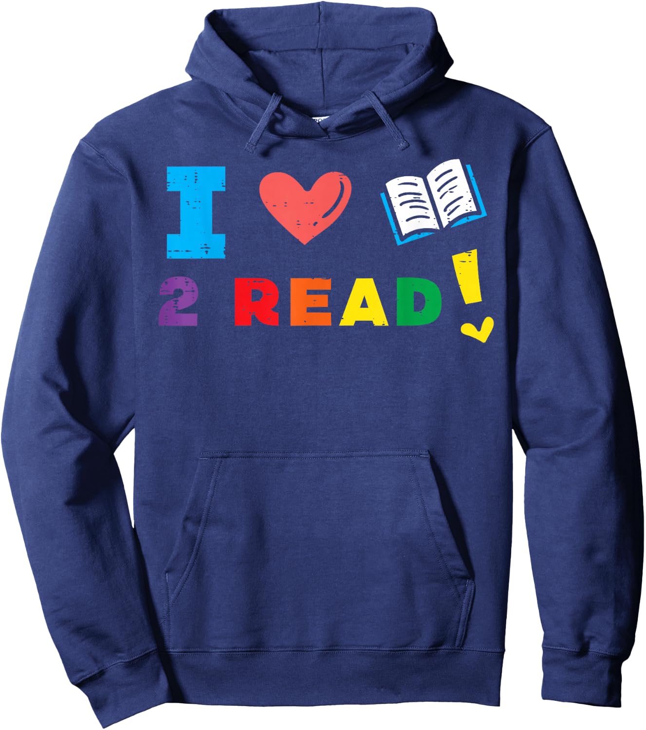 I Love Book to Read Bookworm Librarian Women Boys Girls Kids Hoodie - Hoodie | Navy