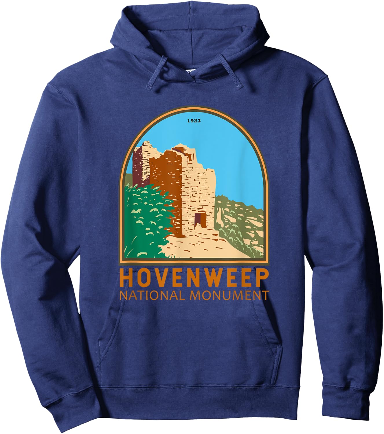 Hovenweep National Monument Emblem Vintage Hoodie - Hoodie | Navy