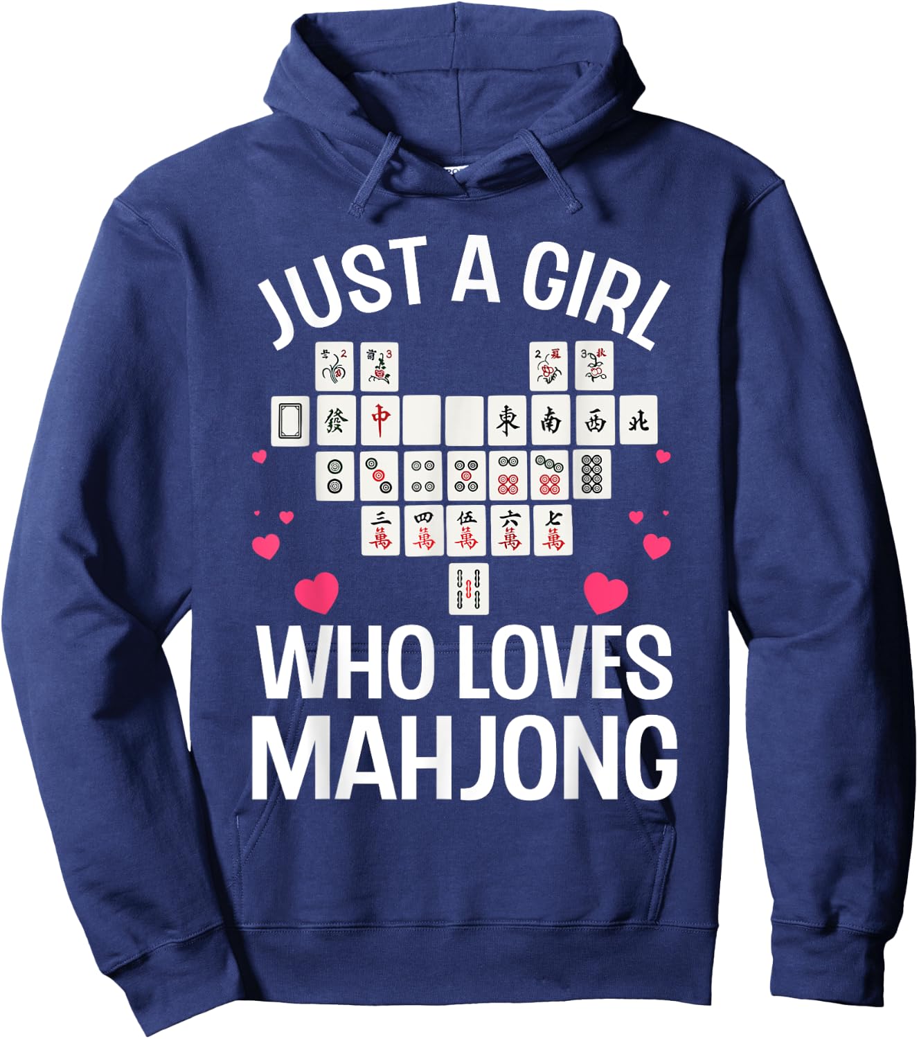 Funny Mahjong Design For Girls Women Chinese Mahjong Players Hoodie - Hoodie | Navy