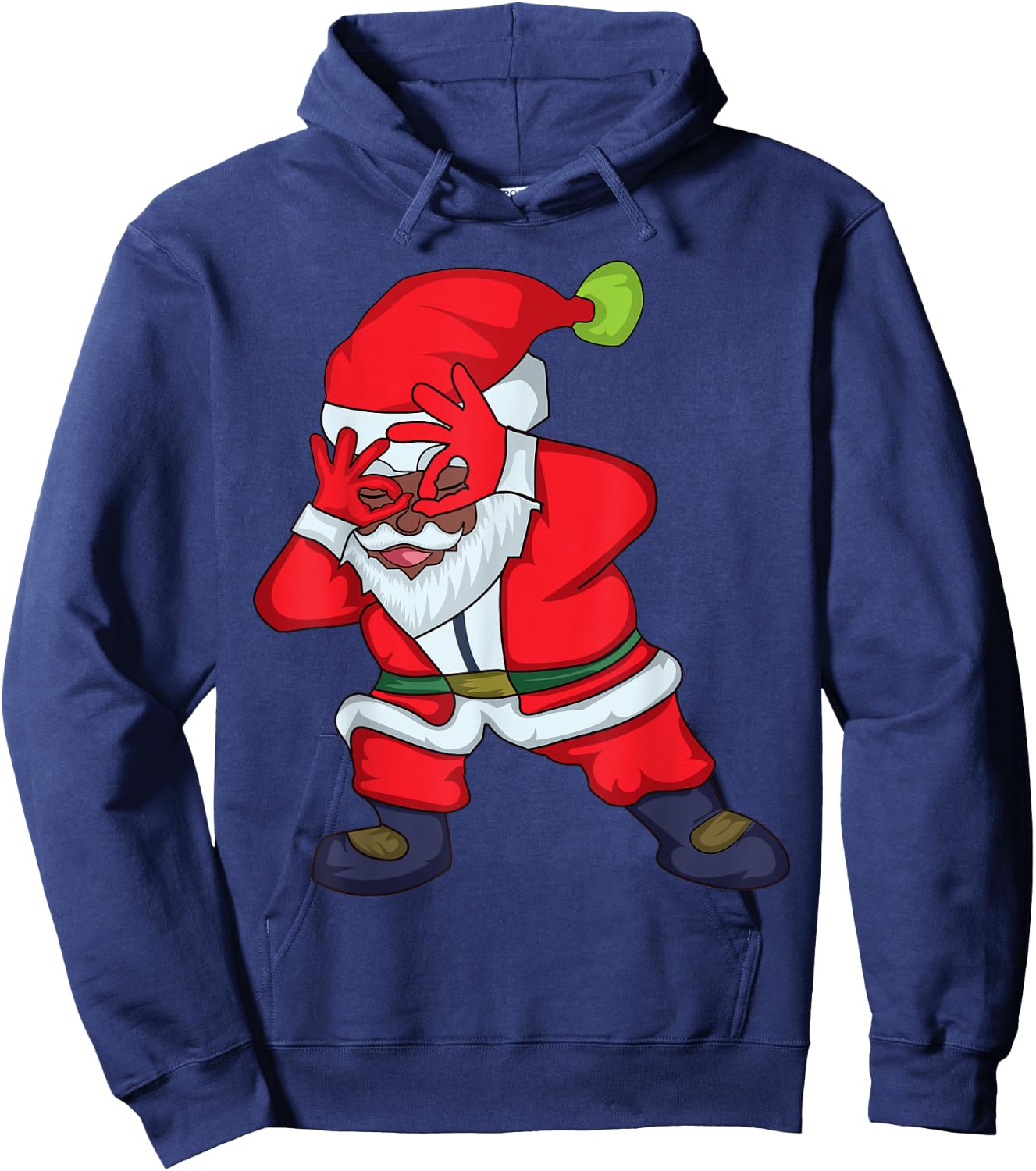 Christmas African American Santa Claus Griddy Dance Hoodie - Hoodie | Navy