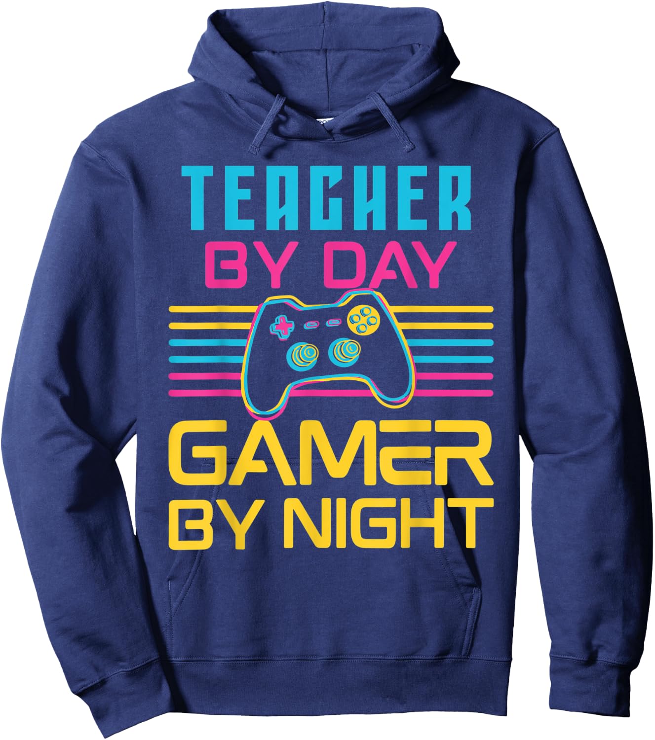 Teacher By Day Gamer By Night Meme For Video Games Lover Hoodie - Hoodie | Navy