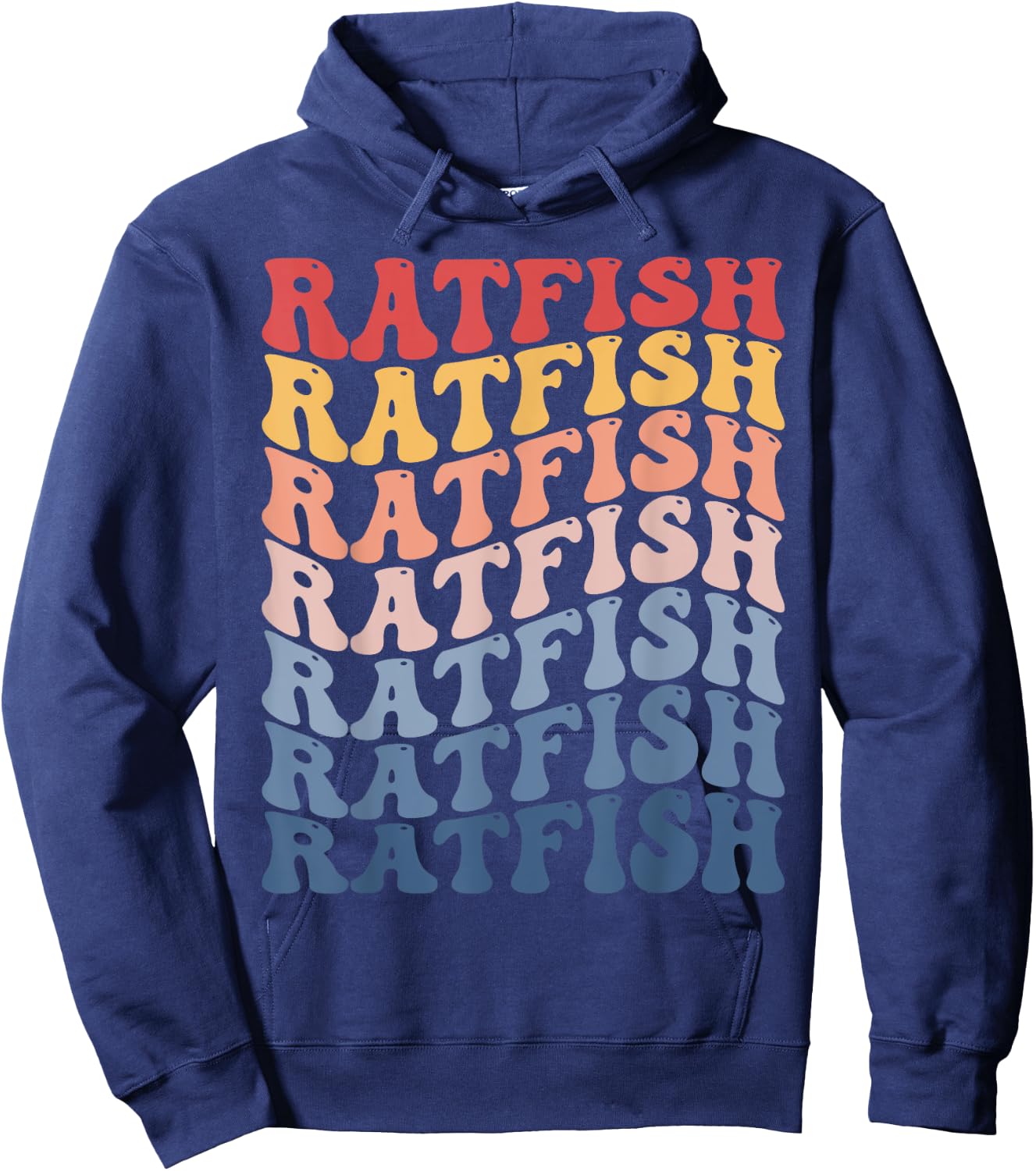 Ratfish Groovy Retro Fish Hoodie - Hoodie | Navy