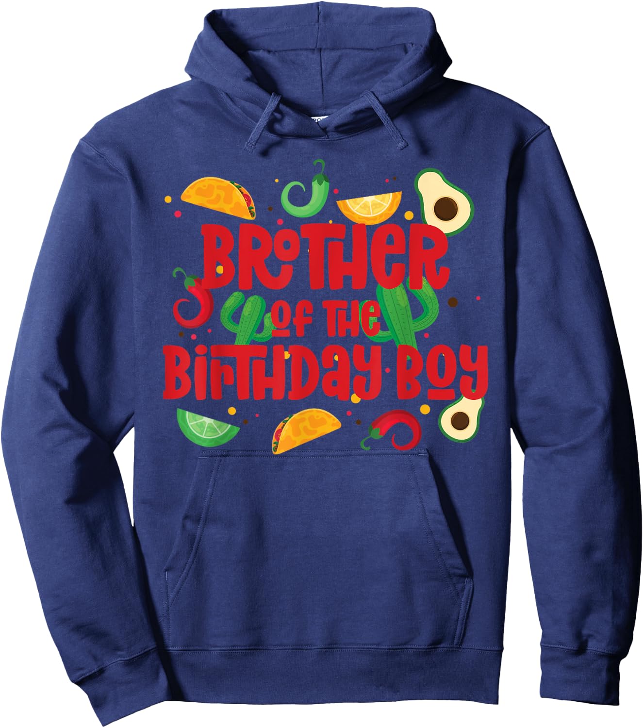 Brother Taco Twosday Fiesta Taco Birthday Theme Boy 2yr Hoodie - Hoodie | Navy