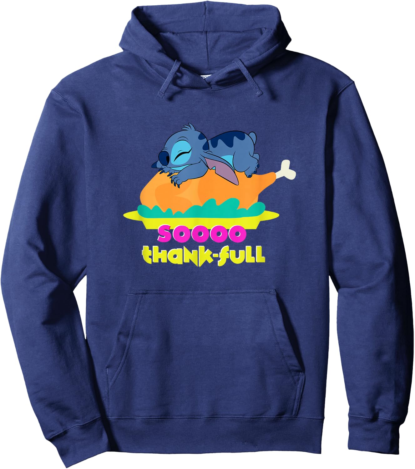 Disney Lilo & Stitch Thanksgiving Soooo Thankful Turkey Nap Hoodie - Hoodie | Navy