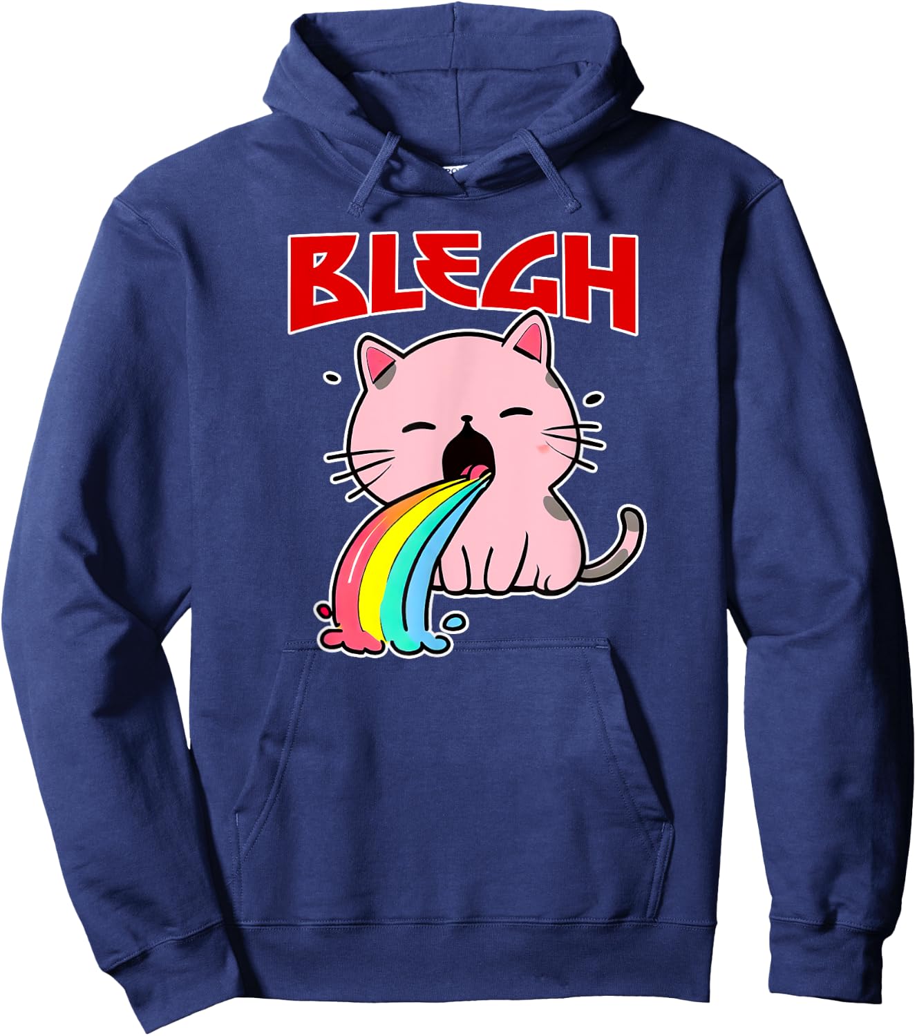 BLEGH Funny death metal cat shirt mosh-pit metalhead clothes Men Women Hoodie - Hoodie | Navy