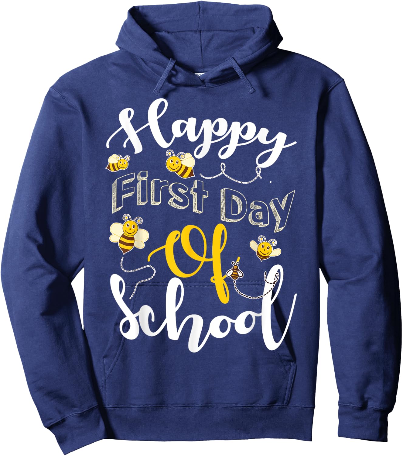 Happy First Day of School Bees Teacher & Kids Back to School Hoodie - Hoodie | Navy