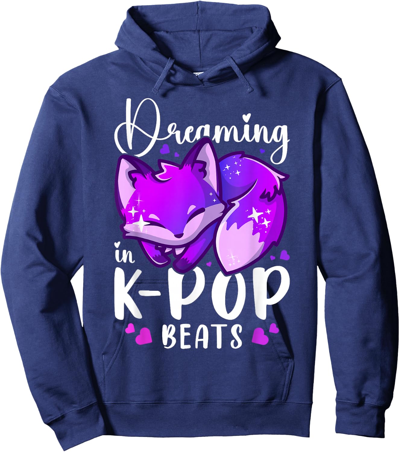 K-Pop Music & Dreams, Sleep Fox, K-Pop Sleep Hoodie - Hoodie | Navy
