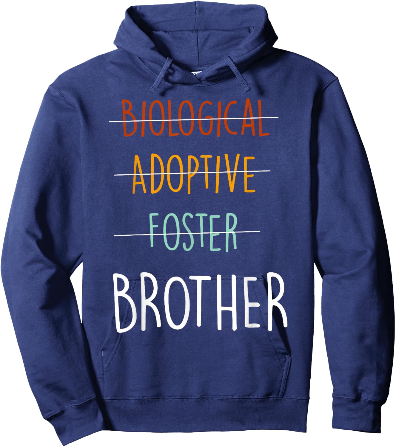 Biological Adoptive Foster brother -Youth Black Hoodie - Hoodie | Navy