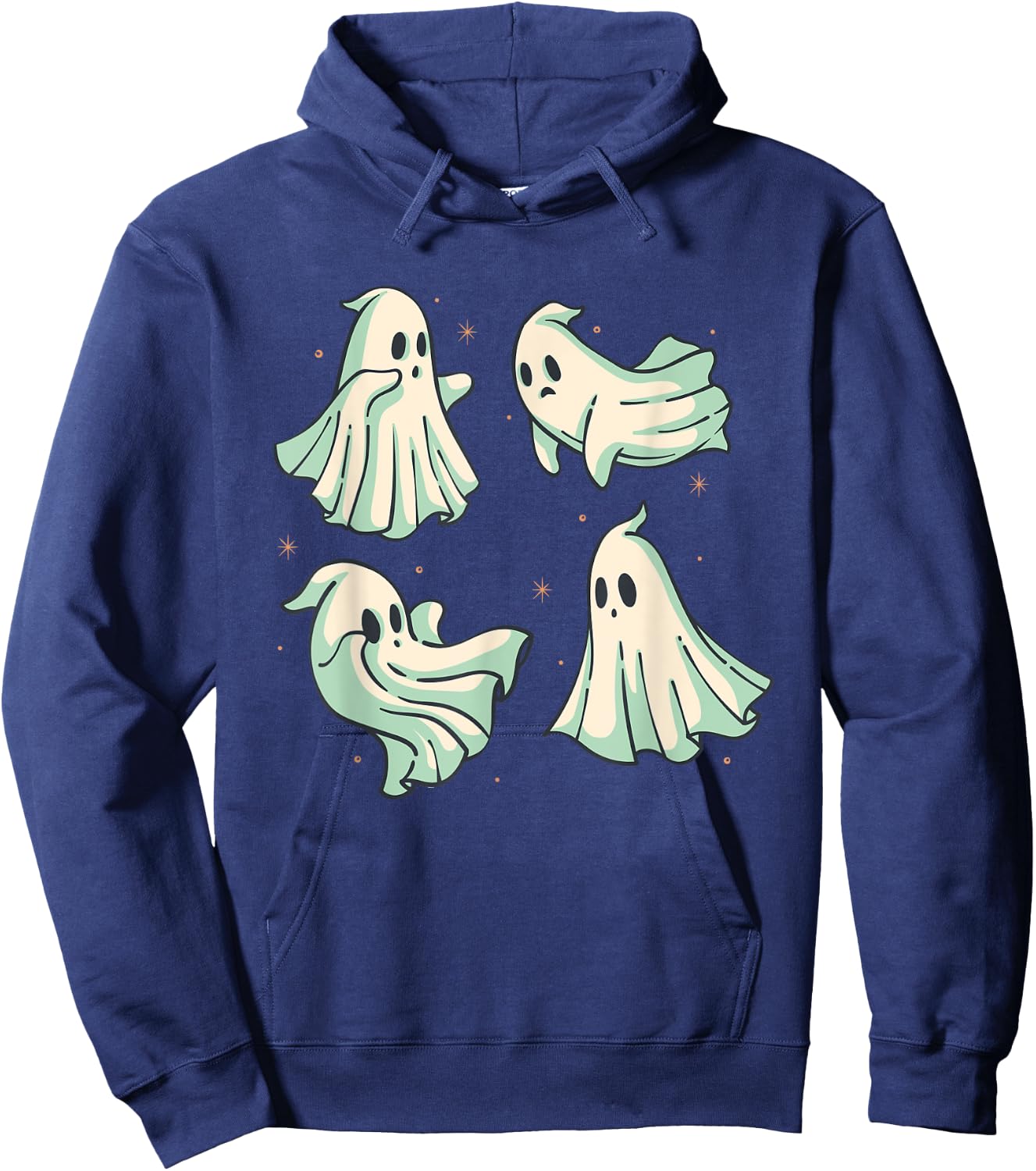 Boo Ghost Costume Halloween Spooky Season Scary Ghost Outfit Hoodie - Hoodie | Navy