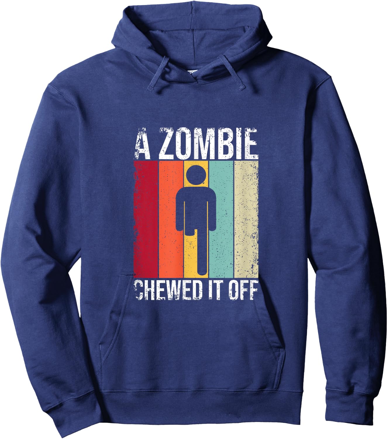 A Zombie Chewed It Off Funny Amputated Leg Amputee Hoodie - Hoodie | Navy